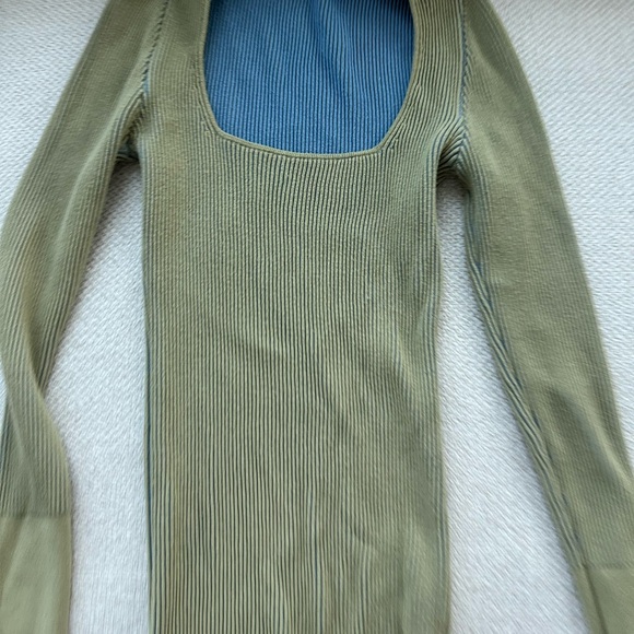 Jacquemus Olive Ribbed Knit Top